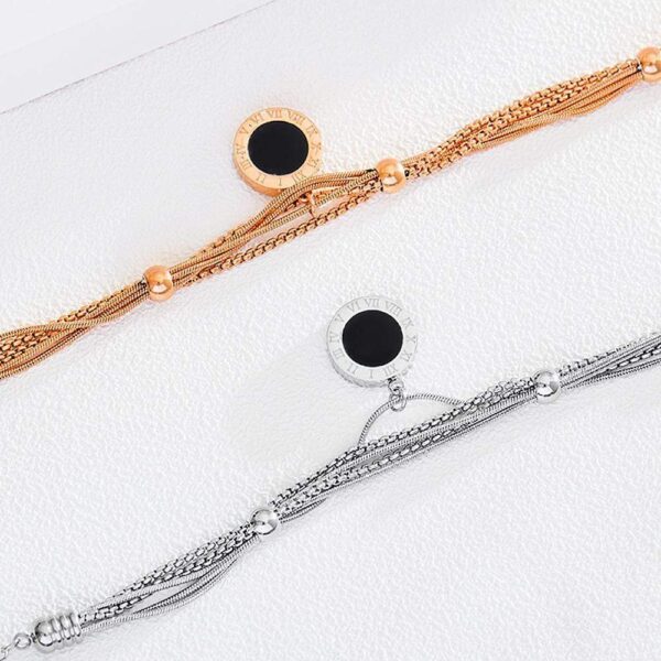 Tiffany Inspired Roman Numeral Multiple Strand Bracelet In White Gold - Image 4