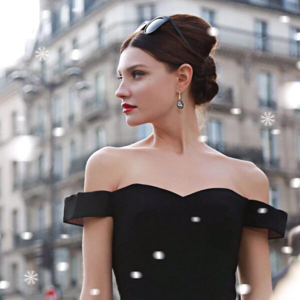 Yasmine Drop Earrrings Embellished with SWAROVSKI® Crystals - Image 3