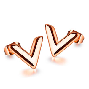 Bullion Gold V-Style Stud Earrings