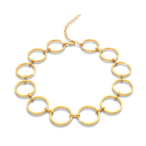 Bullion Gold Open Circle Choker Necklace