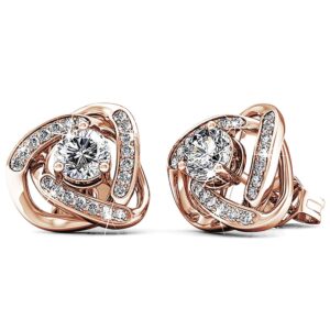 Krystal Couture Celtic Knot Stud Rose Gold Earrings Embellished with SWAROVSKI® Crystals
