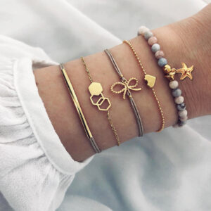 Bohemian 5-Piece Charm Bead Bracelet Set