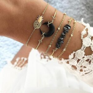 Bohemian 5-Piece Charm Bead Bracelet Set